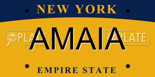 AMAIA New York License Plate