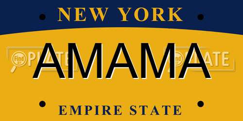 AMAMA New York License Plate