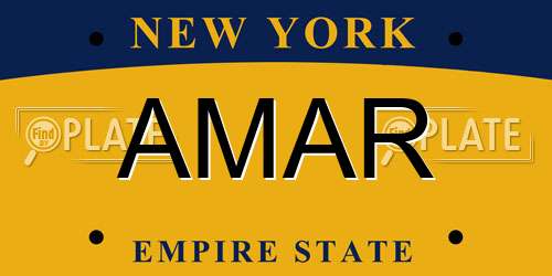 AMAR New York License Plate