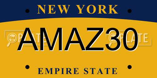 AMAZ30 New York License Plate
