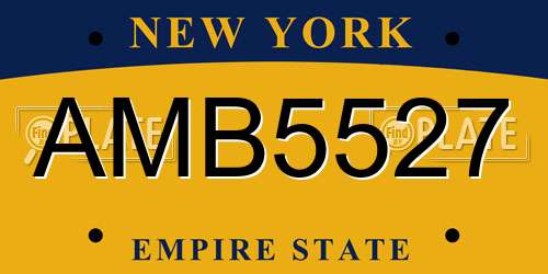 AMB5527 New York License Plate