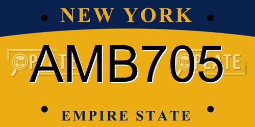 AMB705 New York License Plate
