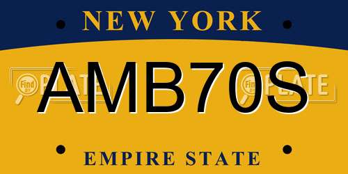 AMB70S New York License Plate