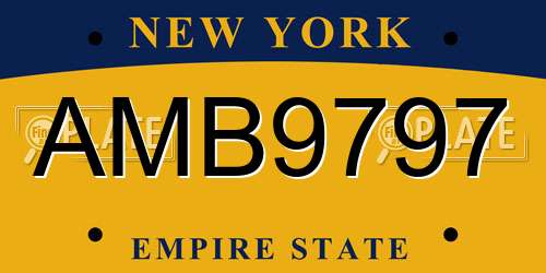 AMB9797 New York License Plate