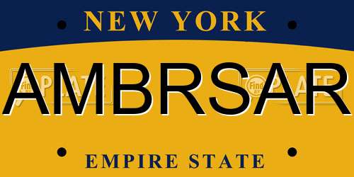 AMBRSAR New York License Plate