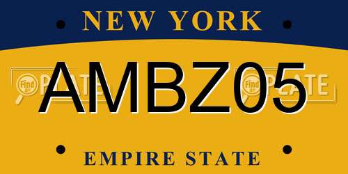 AMBZ05 New York License Plate