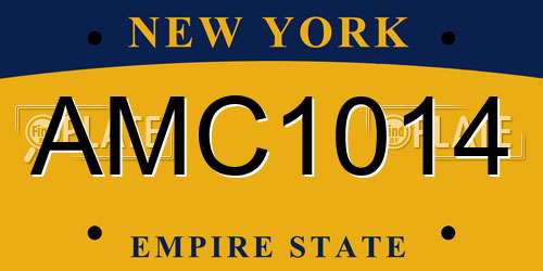 AMC1014 New York License Plate