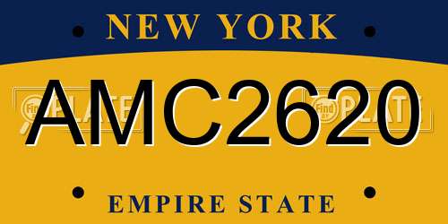 AMC2620 New York License Plate