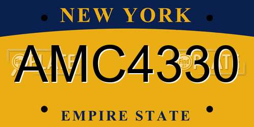 AMC4330 New York License Plate