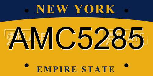 AMC5285 New York License Plate