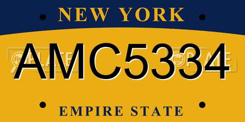 AMC5334 New York License Plate