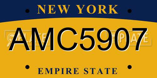 AMC5907 New York License Plate