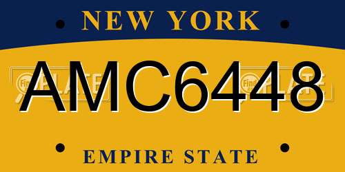 AMC6448 New York License Plate