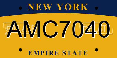 AMC7040 New York License Plate