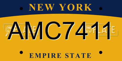 AMC7411 New York License Plate