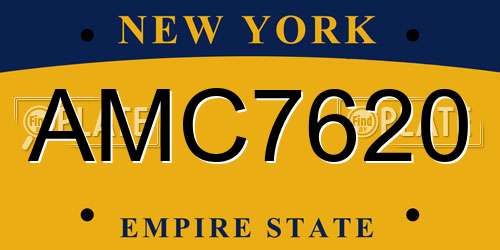 AMC7620 New York License Plate