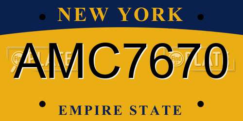 AMC7670 New York License Plate