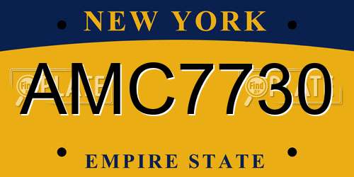 AMC7730 New York License Plate