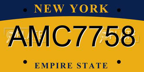 AMC7758 New York License Plate