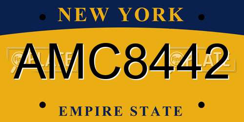 AMC8442 New York License Plate