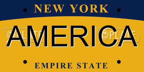 AMERICA New York License Plate