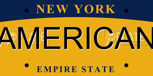 AMERICAN New York License Plate
