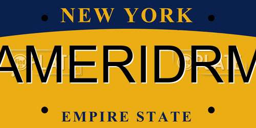 AMERIDRM New York License Plate