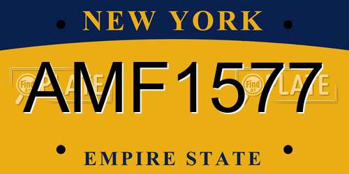 AMF1577 New York License Plate