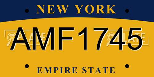 AMF1745 New York License Plate