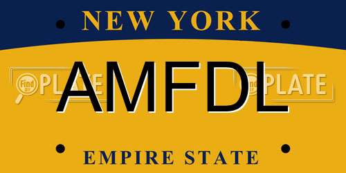 AMFDL New York License Plate