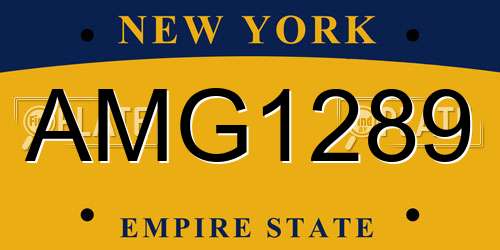 AMG1289 New York License Plate