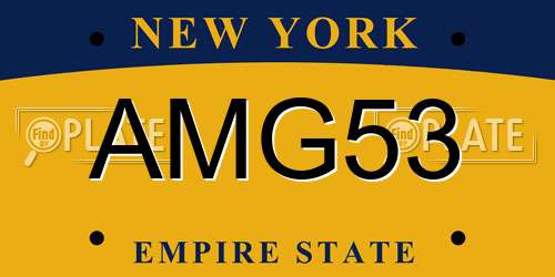 AMG53 New York License Plate