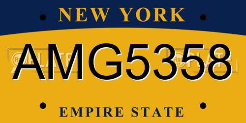 AMG5358 New York License Plate