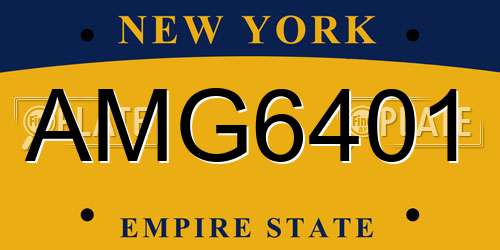 AMG6401 New York License Plate