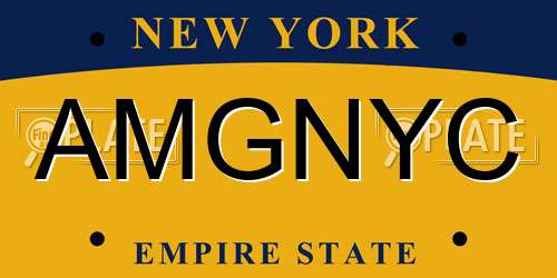 AMGNYC New York License Plate