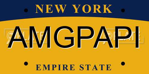 AMGPAPI New York License Plate