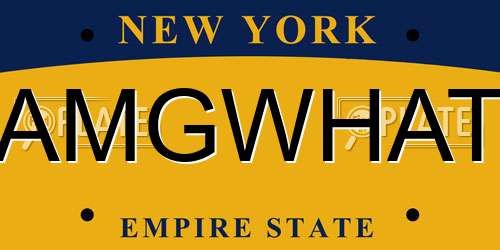 AMGWHAT New York License Plate