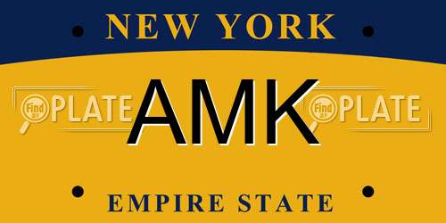 AMK New York License Plate