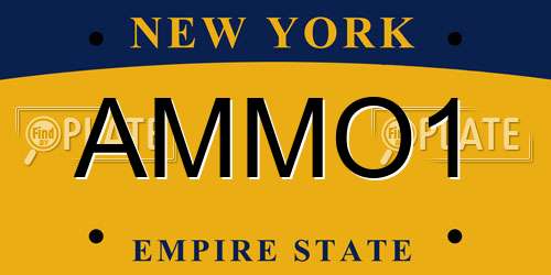 AMMO1 New York License Plate