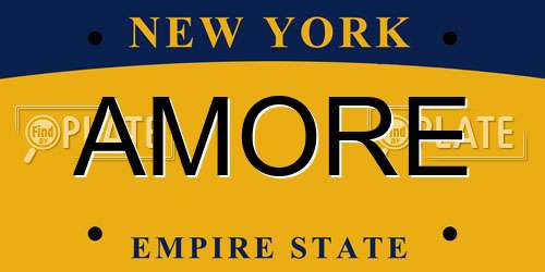 AMORE New York License Plate