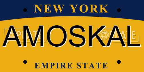 AMOSKAL New York License Plate