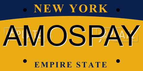 AMOSPAY New York License Plate
