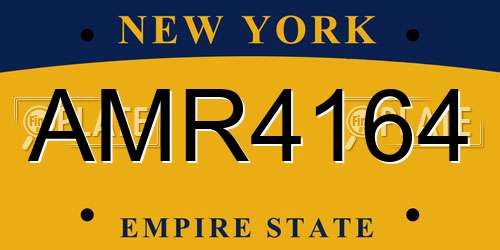 AMR4164 New York License Plate