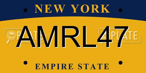 AMRL47 New York License Plate