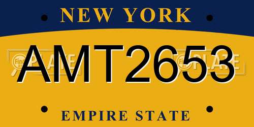AMT2653 New York License Plate