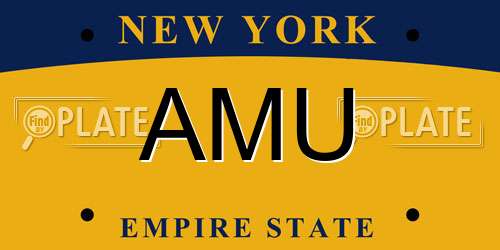 AMU New York License Plate