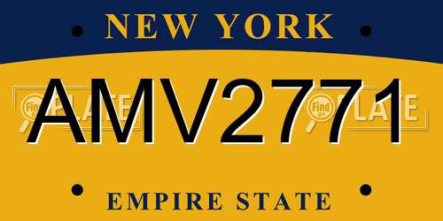 AMV2771 New York License Plate