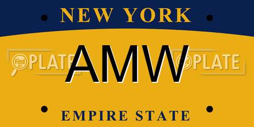 AMW New York License Plate