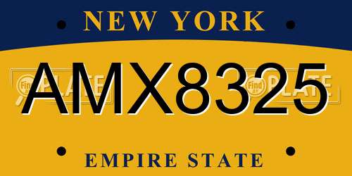 AMX8325 New York License Plate