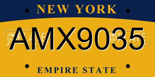 AMX9035 New York License Plate